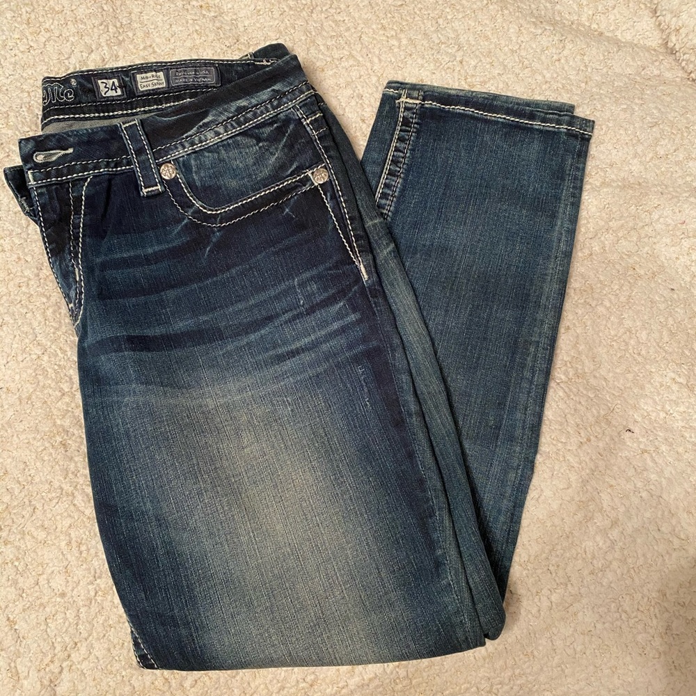 Miss Me Dark Blue Skinny Jeans